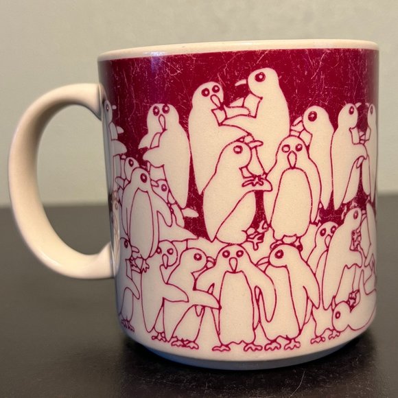 1984 TAYLOR & NG Frolicking Naughty Penguins Mug Nitetime Animates Collection - Picture 2 of 13
